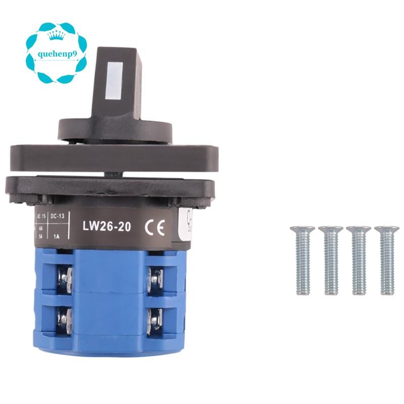 [quehenp9]8 Terminals 5 ตําแหน่ง Master Control Rotary Cam Switch 20A สีดํา+น้ําเงิน