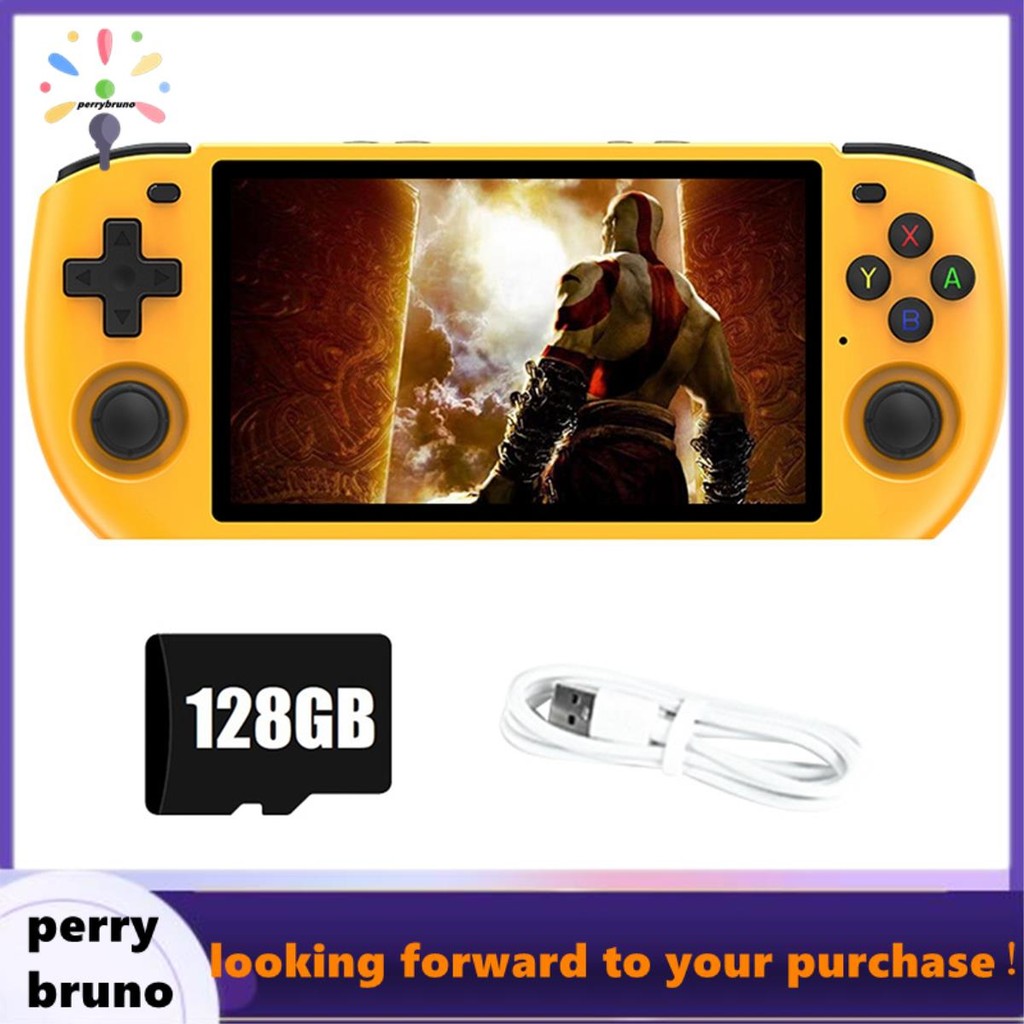 RGB10 Max3 Retro เกมคอนโซล 16G + 128G 5.0 นิ้วคอนโซลวิดีโอเกมมือถือสําหรับ MAME N64 Emulator ติดตั้ง