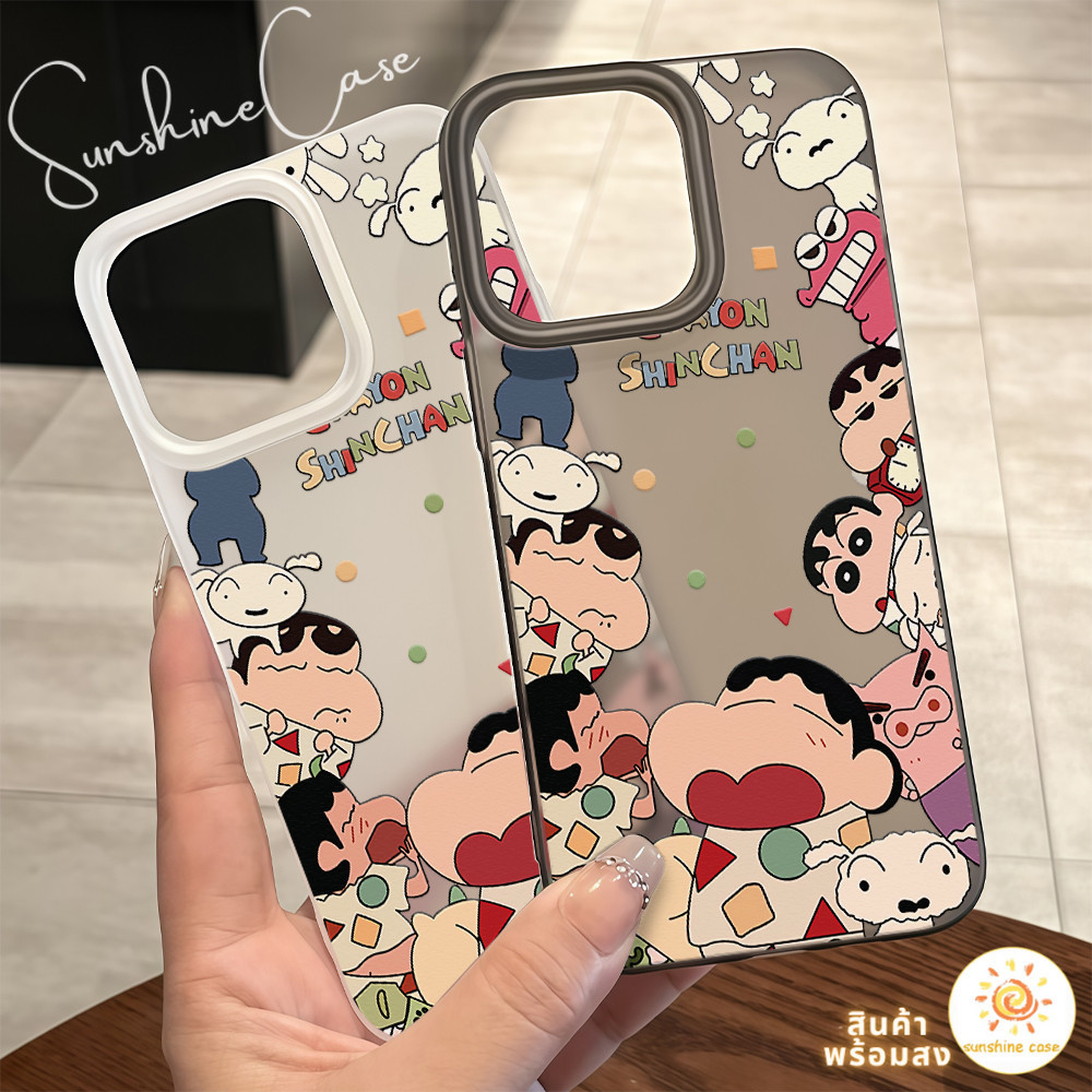 ส่งจากไทย เคสไอโฟน13 การ์ตูนชินจัง สนุก เคสใสแบบด้าน For IPhone13 11 12 14 6/7/8PLUS 15 16ProMAX X XR XSMAXป้องกันมือถือ