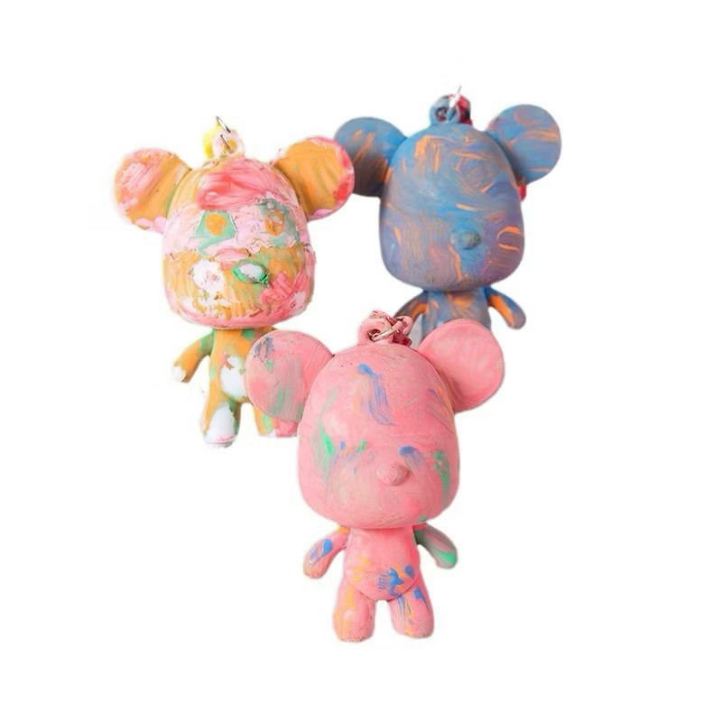 DIY พวงกุญแจหมี ชุดระบายสี ระบายสีเด็ก เซ็ตระบายสีรูปปั้นหมีสุดน่ารัก - รูปที่ 3