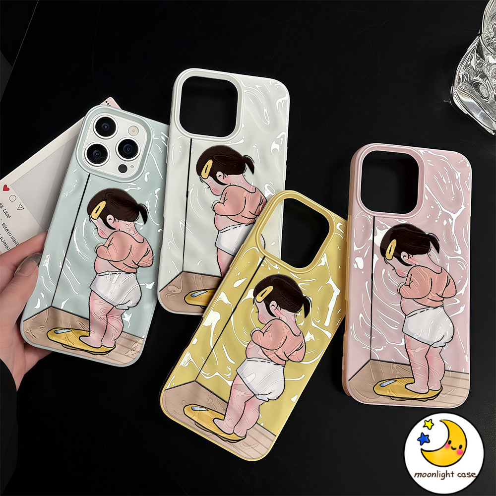 GOOD เคสเหมือนอุกกาบาต เคสคู่ สาวน้อย การชั่ง คลิปผม น่ารัก สําหรับ IPhone16 15 14 13 12 11 7 8 plusPro Promax X XR XS