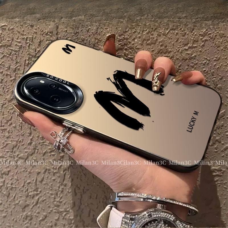 เคส Honor 200 90 เคส Honor 200 Pro เคสโทรศัพท์กันกระแทก เคสโทรศัพท์แบบด้านแข็งลายตัวอักษร Lucky Lett