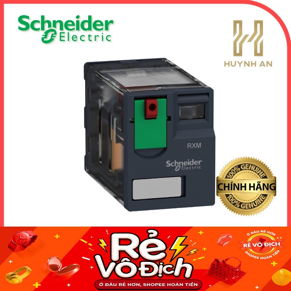 รีเลย์ระดับกลาง - 2 เสา (8 ขา) - 12A - 230VAC - Schneider Electric - RXM2AB1P7 RXM2AB2P7