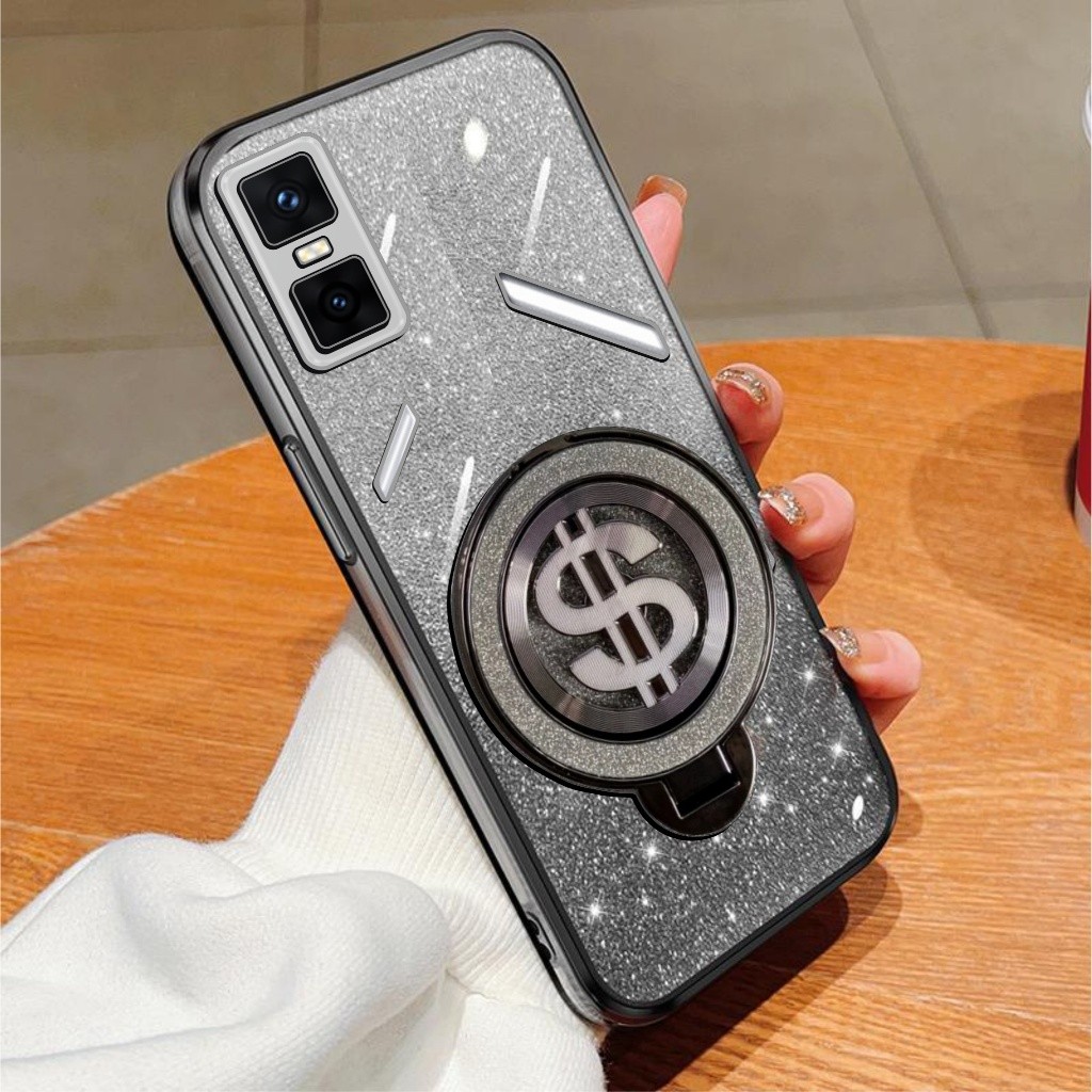 HP Infinix GT 30 Pro Glitter Dollar Ring Stand รองรับเคสโทรศัพท์มือถือไร้สาย