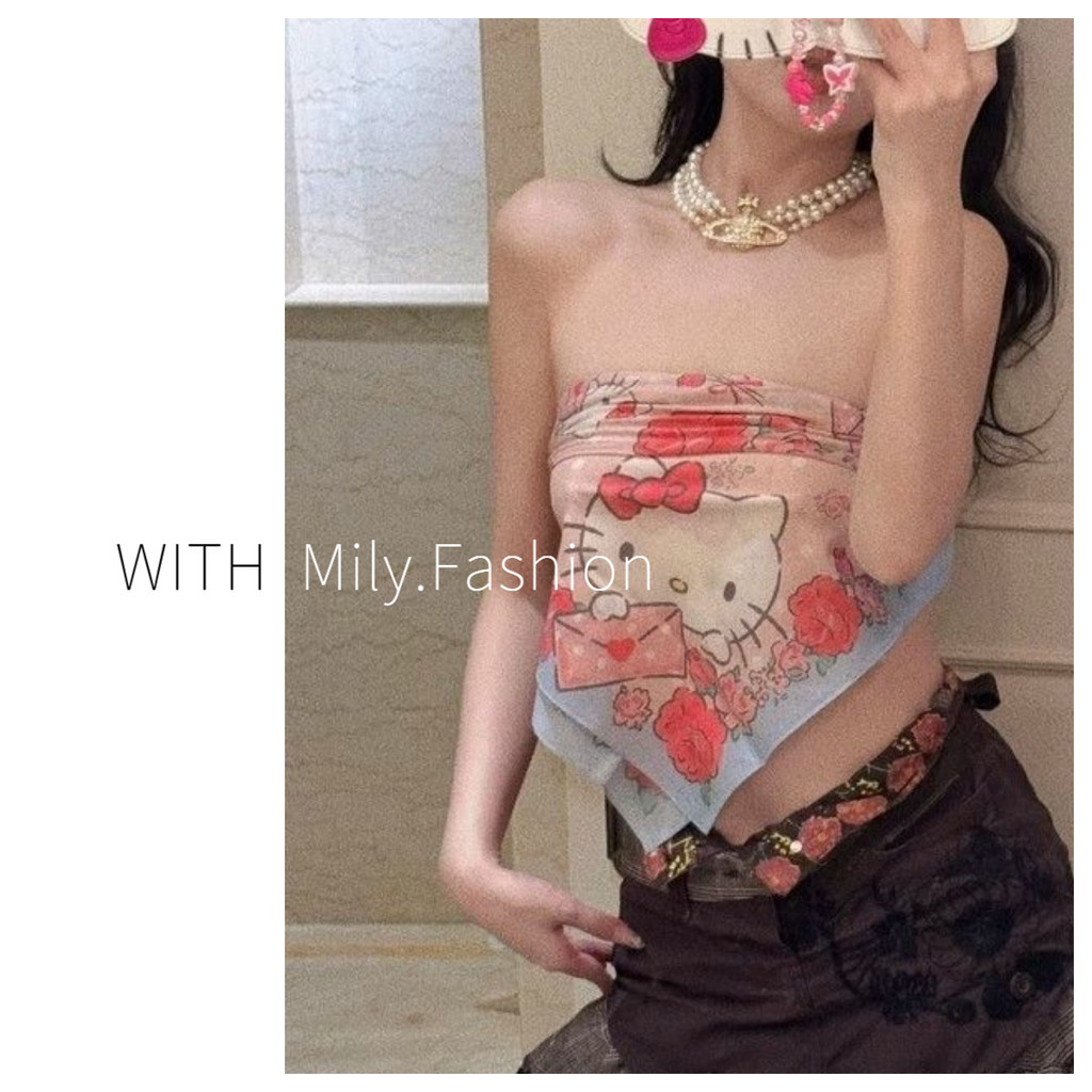 KT Tube Top Multi-Wearable Silk Scarf ผ้าพันคอดีไซน์สวย สวมได้หลายแบบ