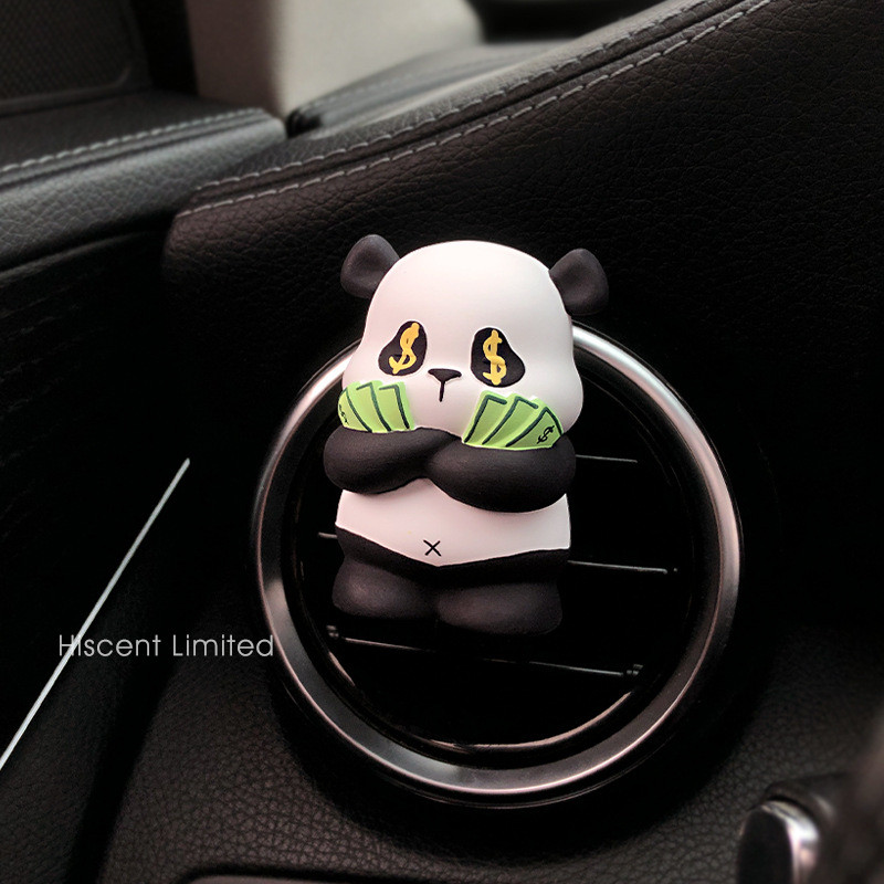 Hand-Painted Fortune Mini Hug RMB & USD National Treasure Panda เครื่องประดับน้ํามันหอมระเหย Air Out