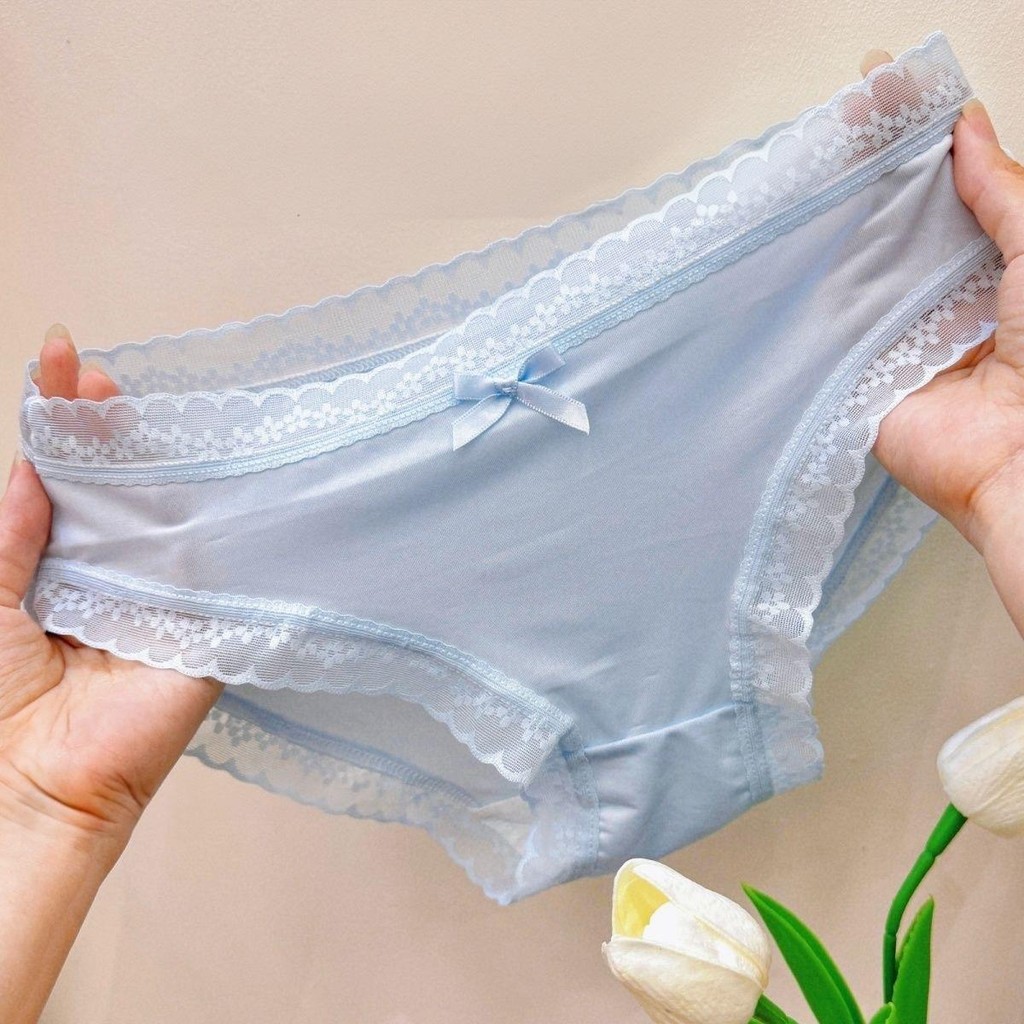 Underwear  กางเกงในลูกไม้ ผ้านิ่มใส่สบาย ซับเป้า 2 ชั้น ระบายอากาศดี สีพาสเทล ไซซ์ M-XL กางเกงในผู้หญิงสไตล์เซ็กซี