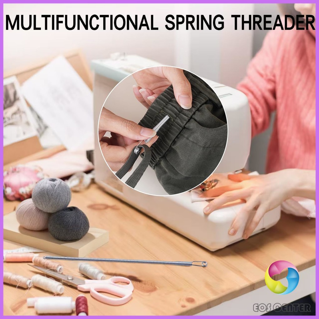 E.C. สปริงเข็มร้อยยางยืด เข็มร้อย  คลิปตะขอกลึงเชือก ดึงยางขอบกางเกง Rope Threading Tool - ภาพย่อย 5
