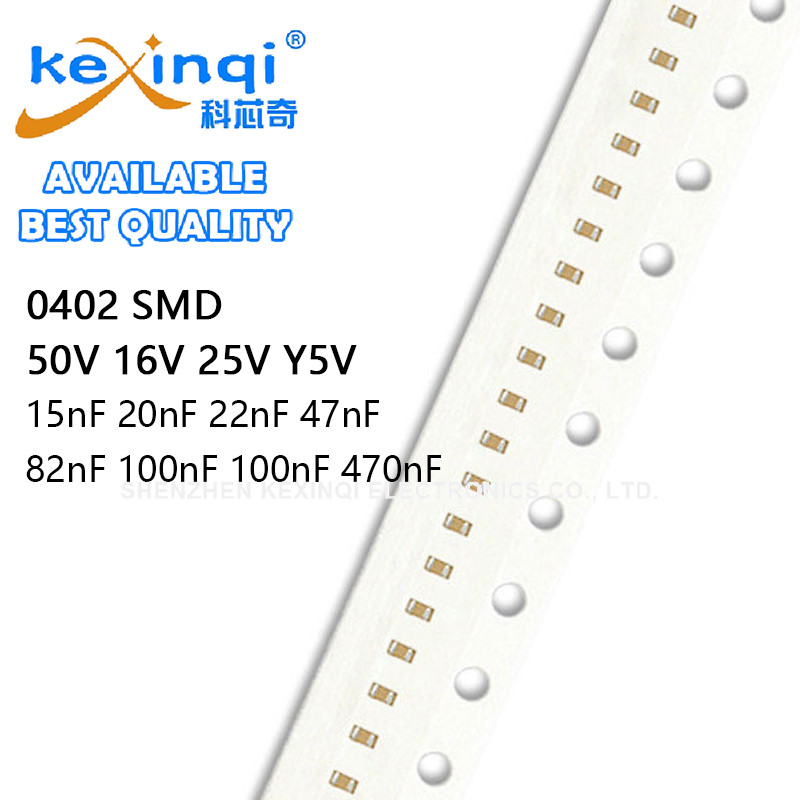 (50 ชิ้น) 0402 SMD 50V 16V 25V Y5V ตัวเก็บประจุ 15nF 20nF 22nF 47nF 82nF 100nF 100nF 470nF