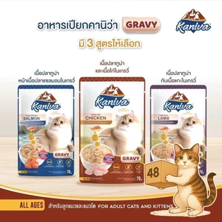 (ยกลัง 48 ซอง) Kaniva คานิว่า เปียกแมว ซอง เพาซ์ เกรดพรีเมี่ยม อาหารเปียกแมว คานิว่า ทุกสูตร