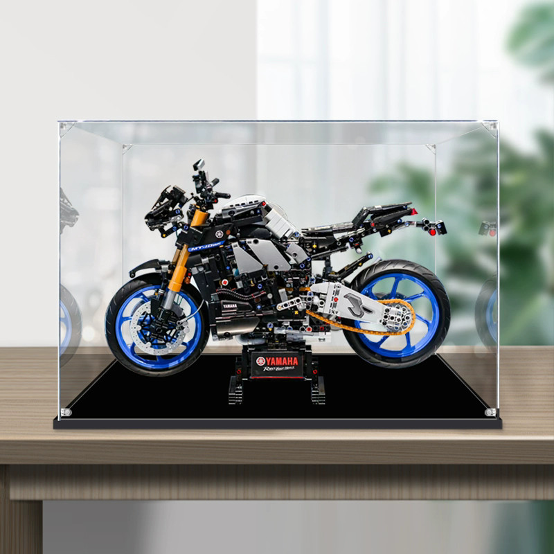 กล่องอะคริลิคใส ตู้โชว์กันฝุ่น Lego 42159 Yamaha MT 10 รถมอเตอร์ไซค์ ใส่ Labubu สั่งตัดตามขนาด