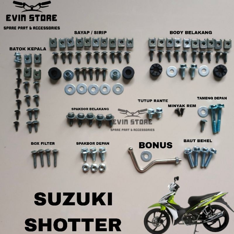สลักเกลียวครบชุดสําหรับ Suzuki Shooter/Full Body สําหรับ Suzuki Shooter