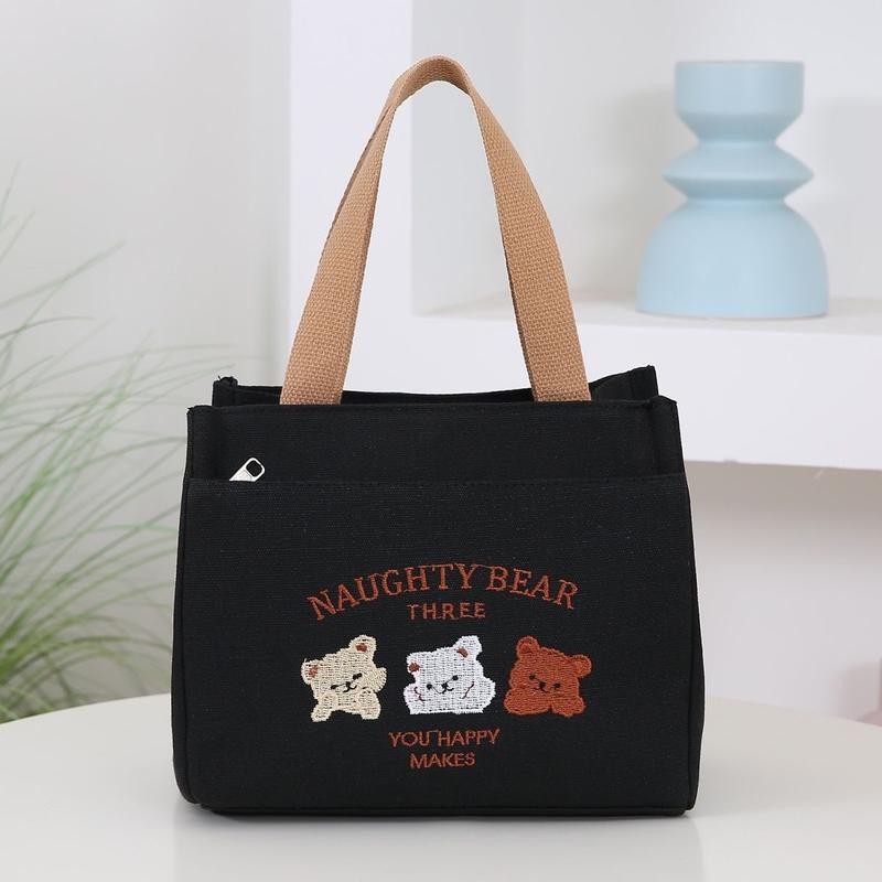 กระเป๋าโท้ทผ้าแคนวาส ดีไซน์สวย สีสันสดใส เหมาะสำหรับพกไปเรียนและทำงาน ปี 2025 ความจุมาก - รูปที่ 3