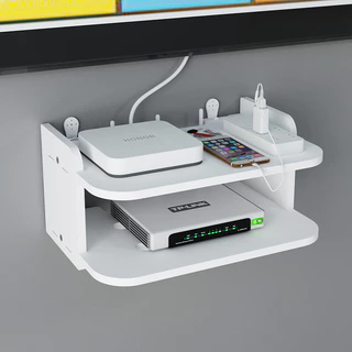 ชั้นวางเราเตอร์ ชั้นเก็บเราเตอร์wifi แบบไม่ต้องเจาะผนัง การตกแต่งเฟอร์นิเจอร์ ชั้นติดผนัง สามารถใส่ของชิ้นเล็กต่างๆได้