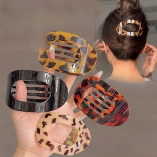 Acrylic Round Shape Grab Clip Hair Clip Back Hairpin Headwear for Women Girls