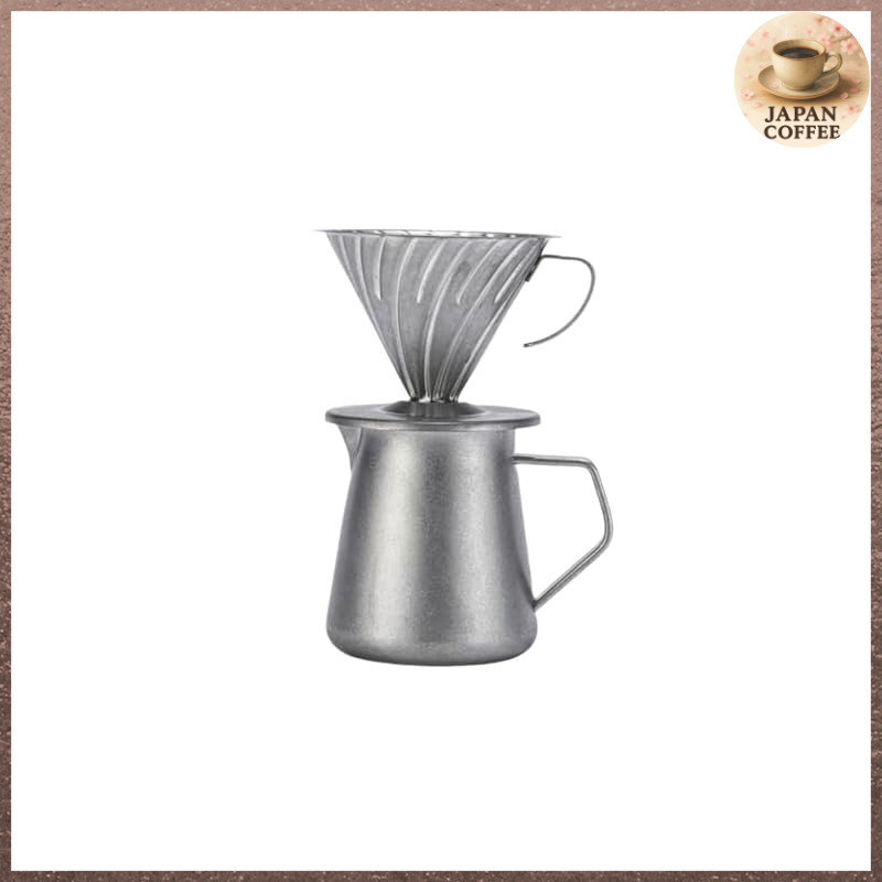 Sariny Stylish Stainless Steel Coffee Server and Drip Kettle for 1-4 People (Black, 600ml)