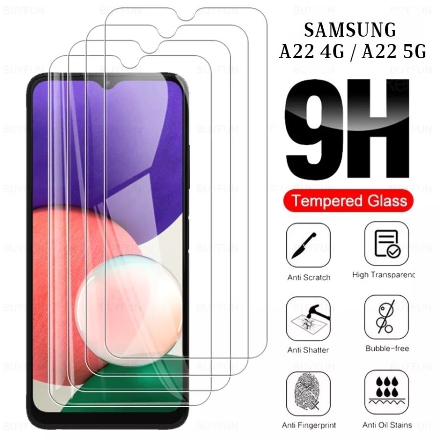 ฟิล์มกระจกนิรภัย SAMSUNG A22 4G / A22 5G CLEAR 9H คุณภาพสูง