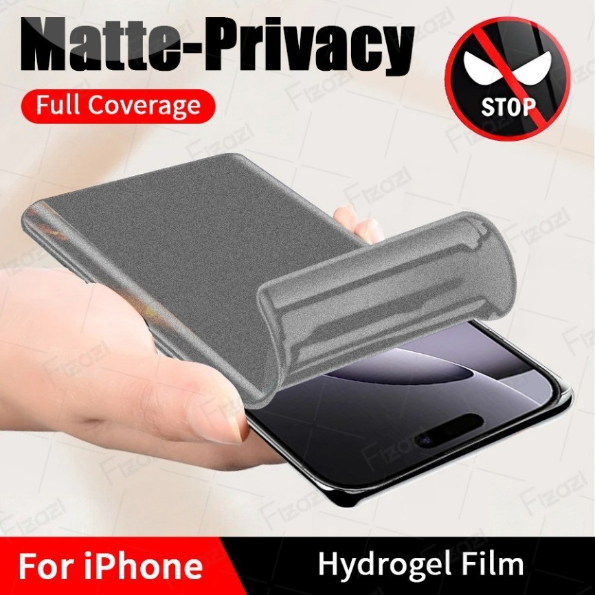 คลุมทั้งหมดHydrogel Softฟิล์มMatteความเป็นส่วนตัวป้องกันหน้าจอสําหรับiPhone 17 16 Pro Max 16e 15 14 Plus 13 12 Mini 11 XR X XS Max 7 8 6 6s SE Frostedความเป็นส่วนตัวป้องกันลายนิ้วมือAnti-Spy