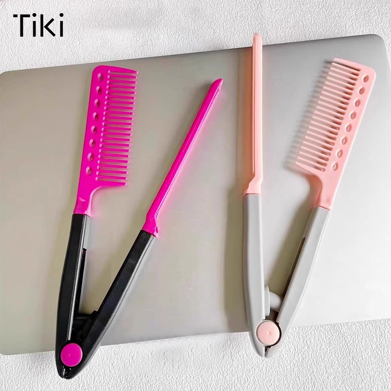 DIY หวีผมตรงสําหรับจัดแต่งทรงผมมืออาชีพและยืดผม-tk