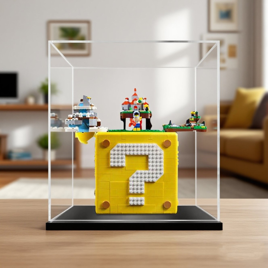 Lego 71395 Super Mario 64 Question Block Case / Kotak Pameran Mario Untuk Popmart Labubu & Kasut / L