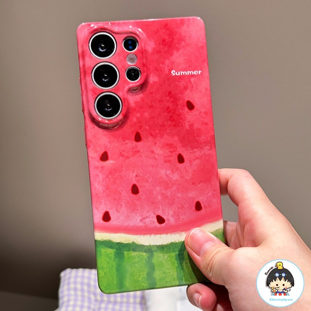 SAMSUNG ฤดูร้อนแตงโมสดรูปแบบเคสโทรศัพท์สําหรับSamsung S25 S24 S23 S22 Ultra Plus A54 A12 A13 A23 A53กันฝุ่นกันกระแทกHybrid Hardปกหลัง