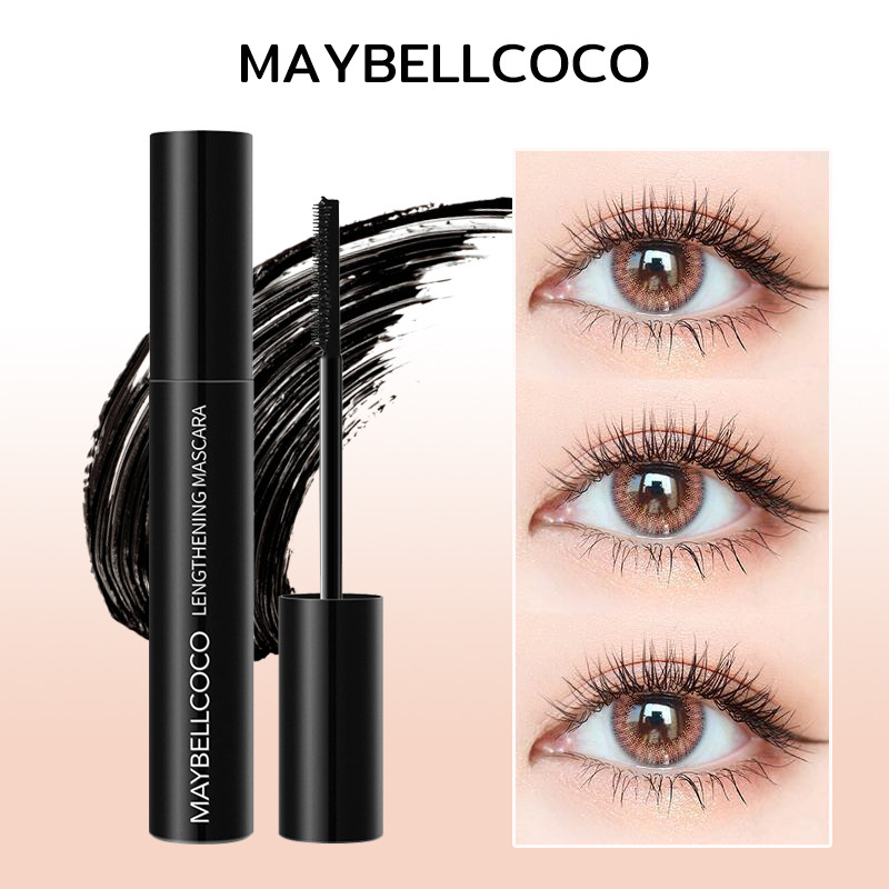 MAYBELLCOCO มาสคาร่ากันน้ํา ติดทนนาน มาสคาร่าธรรมชาติ ดัดผม ให้ขนตาดูมาสคาร่าหนายาว สีดํา