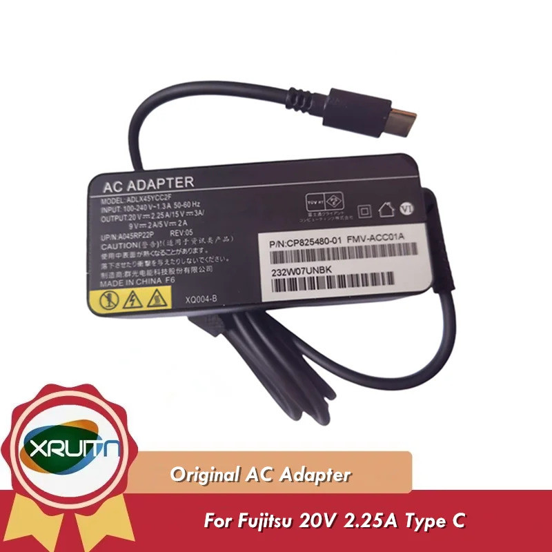 ของแท้ ADLX45YCC2F A045RP22P 20V 2.25A 45W USB-C Type C AC Adapter Charger สําหรับ Fujitsu แล็ปท็อปแ
