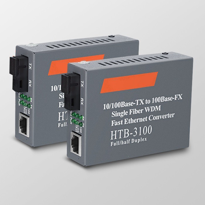 HTB3100 A+B Fiber Optical Media Converter HTB-3100 Netlink 10/100Mbps RJ45 Single Mode 25KM