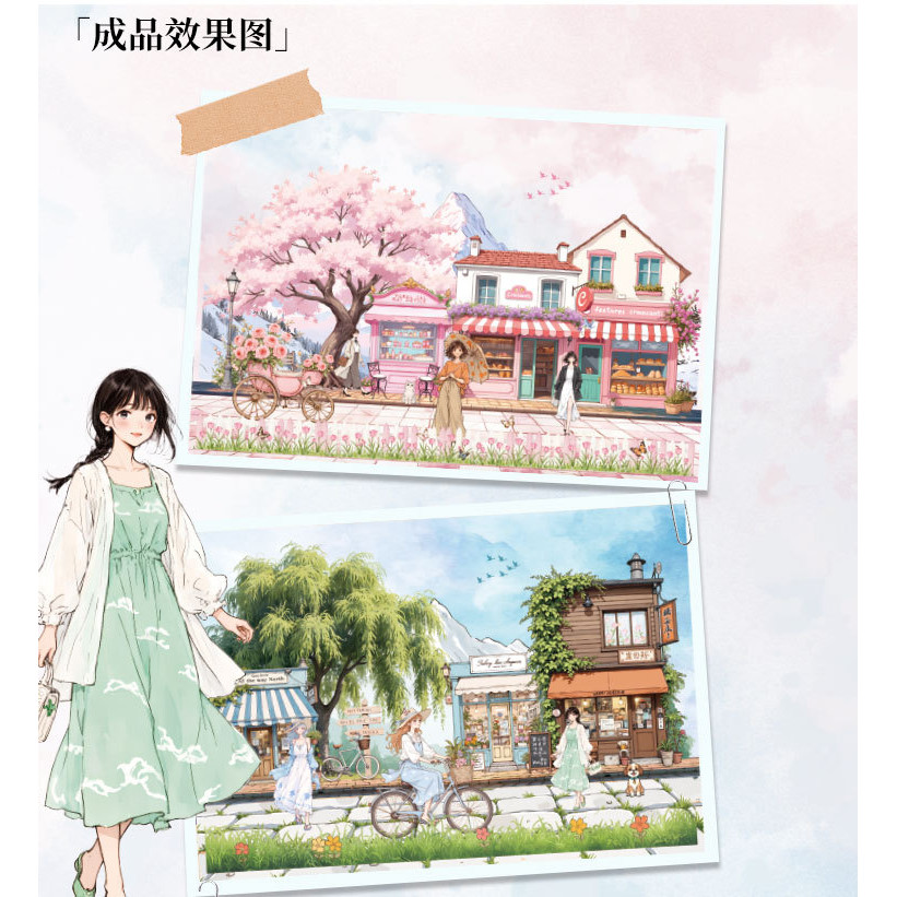 พร้อมสต็อก 3 แผ่น Into Tour Season หนังสือภาพประกอบสติกเกอร์ภูมิทัศน์ High-End ธีมตัวละครวัสดุสติกเกอร์คู่มือภูมิทัศน์ DIY ตกแต่ง Collage คู่มือสติกเกอร์ - รูปที่ 3