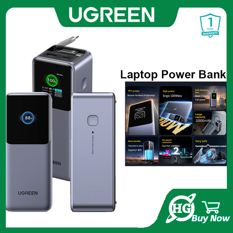 UGREEN Nexode Power Bank 20000mah 130W 100W 25000mAh 200W 145W แล็ปท็อป Power Bank แบบพกพา Fast Char