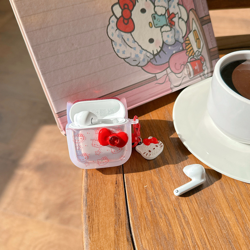 สําหรับHUAWEI FreeBuds 4 5 6 7 i 4E SE PRO 3 2 + FreeClip Hello Kitty Cat Soft Tpuกรณีฝาครอบป้องกัน ราคา ถูกที่สุด ดีลบีเคเค แกลเลอรีภาพที่ 3