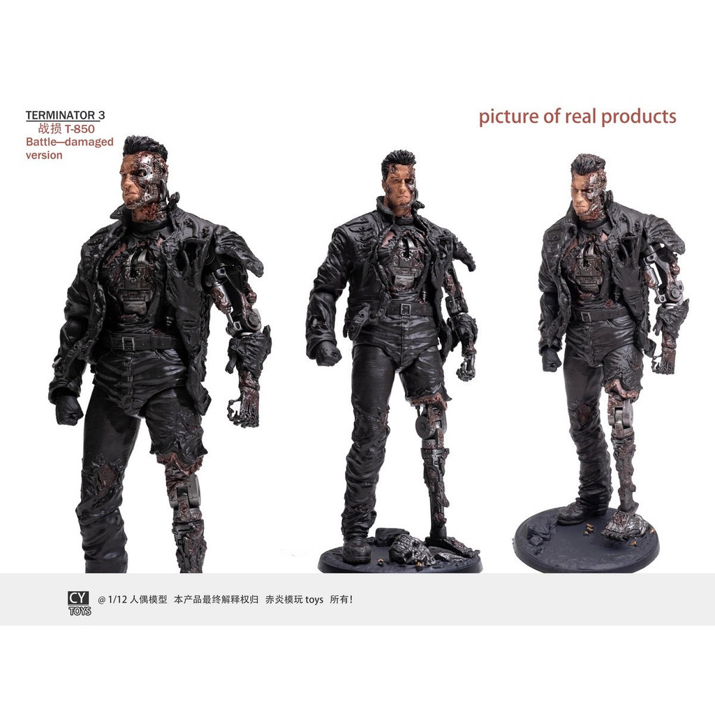 ยี่ห้อใหม่แท้ Red Yan เล่น JIANG ของเล่น 1/12 Terminator 3 Battle Damaged รุ่น T850 รุ่นของสะสม