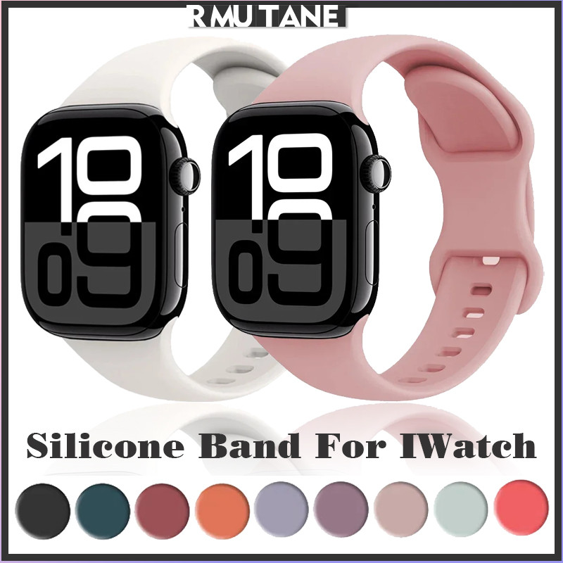 สายรัดสายพานซิลิโคนกีฬาอ่อน for Smartwatch IWatch Ultra 3 2 Series11 10 9 8 7 5 6 4 3 2 SE 49 46 45 44 42 41 40 38มม