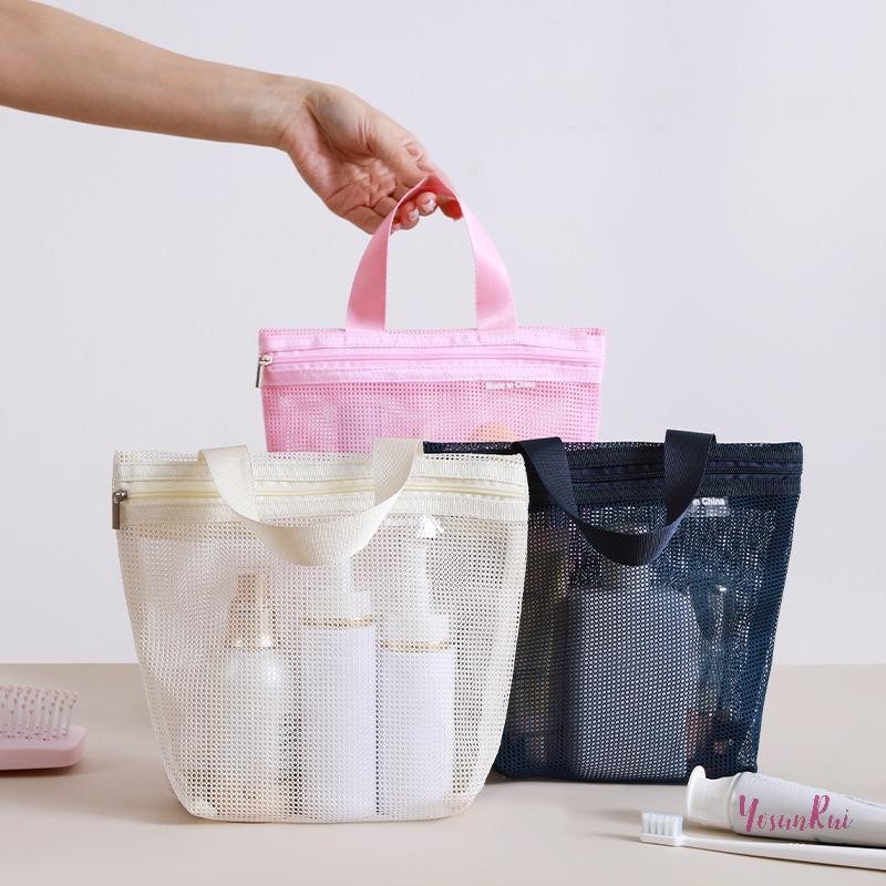 YosunRui] ตาข่ายแต่งหน้าแป้งเก็บกระเป๋ากระเป๋าถือแบบพกพาซักผ้า Body Shower เครื่องมือ Organizer กระเป๋าเครื่องสําอางใหม่