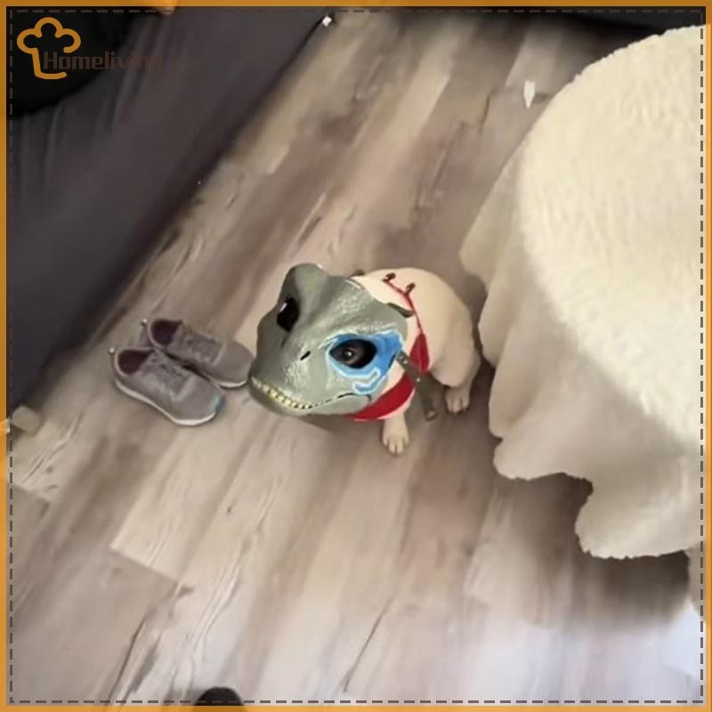 HOME Pet Dog Cover Mask หน้ากาก 3D เหมือนจริง Raptor Dino Moving Mask TH