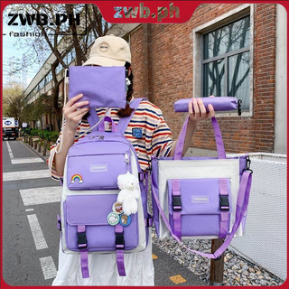 Women's Bags 4 in 1 Backpack Fashion Backpacks Trend High School Backpack Set 2202