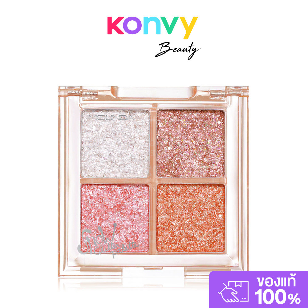 Mei Linda Snow Glitter Palette 3.6g เมลิดา พาเลทอายแชโดว์เนื้อกลิตเตอร์.