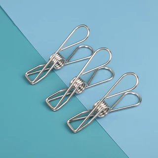 แพ็ค10ชิ้น ตะขอ หนีบที่หนีบผ้า คลิปสแตนเลสพร้อมคลิปตะขอ ที่หนีบผ้า ไม้หนีบผ้าสแตนเลส (ร้านไทย) G3354