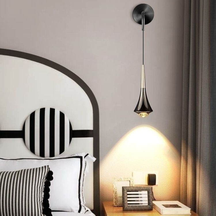 ห้องนอนข้างเตียงโคมไฟติดผนังสวิทช์สัมผัส Nordic หรูหรา High-End Designer Room โมเดิร์น B & B โรงแรมโ