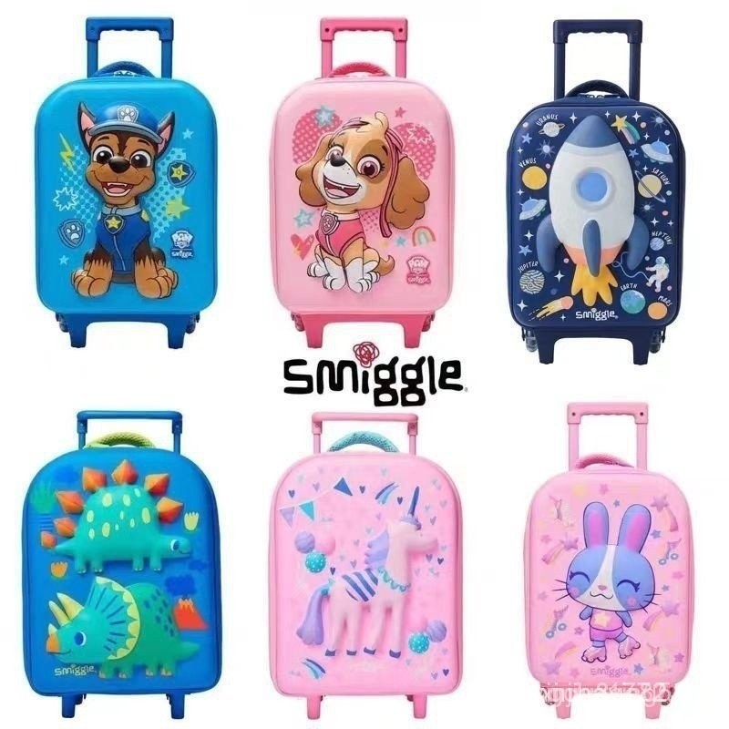 Ovo [ในสต็อก] กระเป๋าเดินทาง Smiggle Junior Hardtop คอลเลกชัน Paw Patrol ยูนิคอร์นและไดโนเสาร์