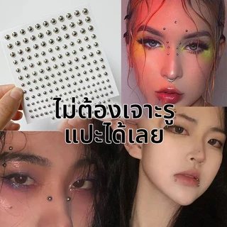 สติ๊กเกอร์จิว 3D สติ๊กเกอร์มุก แบบไม่เจาะ หมุดกลม ใช้ตกแต่งใบหน้า มีกาวในตัว ติดแน่น เครื่องประดับแฟชั่น