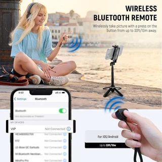 NEEWER P15 ขาตั้งกล้องเซลฟี่ – รีโมทบลูทูธแบบถอดได้ 360° ที่วางโทรศัพท์และรองเท้าเย็นสําหรับ วิดีโอบล็อก/สตรีมมิ่งสด