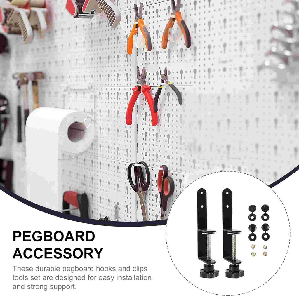 [hmxkd5smya] ขายึดโต๊ะแบบ Pegboard 2 ชิ้น สำหรับติดบนโต๊ะ ที่หนีบโต๊ะ สำหรับบ้าน สำนักงาน โรงรถ