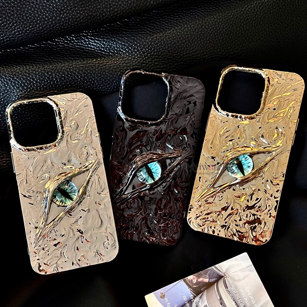 ใหม่ 3D Creative Devils Eye Soft Case สําหรับ iPhone 17 16 15 14 13 12 11 Pro Max 14 15 16 Plus 17 Air สีไฟฟ้าเต็มรูปแบบกระจกหลุมขนาดใหญ่ Anti Falling ฝาครอบ