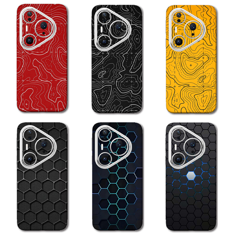 Contour Line Decal Skin สําหรับ HUAWEI Pura 70 80 Ultra Pro Plus Back Screen Protector ฟิล์มรังผึ้ง Matte สติกเกอร์