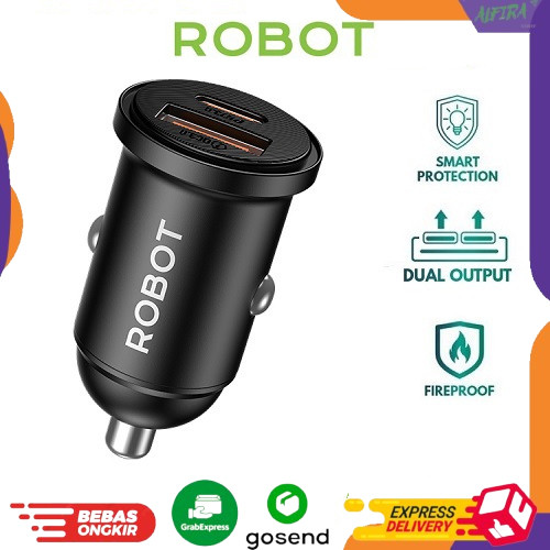 Robot RT-CC6 Car Charger Dual Port PD Type-C + USB 35W Mini Car Charger รับประกันอย่างเป็นทางการ