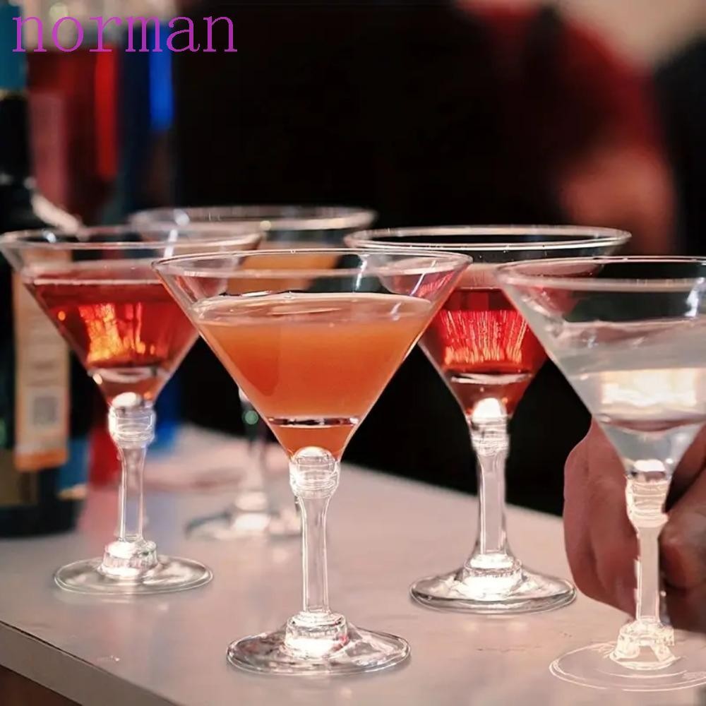 NORMAN แก้วไวน์แบบใช้แล้วทิ้ง 20 ชิ้น, แก้ว Margarita พลาสติกที่ไม่แตกหัก 5 ออนซ์, แก้วน้ําถ้วยดื่ม Clear Goblet Cocktail