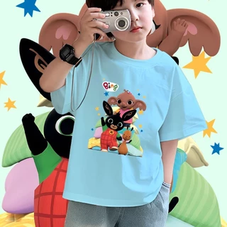 (จัดส่งตลอด 24 ชั่วโมง)KIDS TNASA แขนสั้น 'BING' t shirt แฟชั่น สไตล์เกาหลี เด็กผู้ชาย/girl โคตรนุ่ม