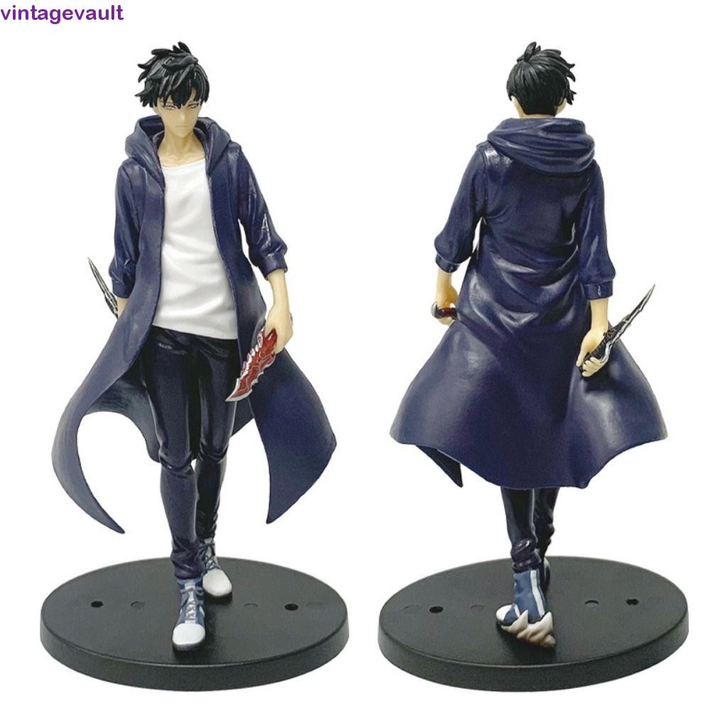 VINTAGEVAULT Solo Leveling Figure, Anime Merchanting Posture Sung Jinwoo Action Figure, ของเล่น 21 ซ