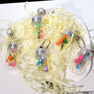 แก้วเปล่า Wish Drift ขวดพวงกุญแจสําหรับ DIY ห้องครัวขวดปรุงรสหัตถกรรมคู่จี้ตกแต่งของขวัญ